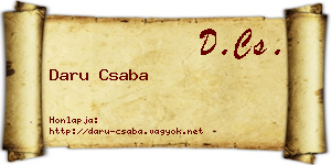 Daru Csaba névjegykártya